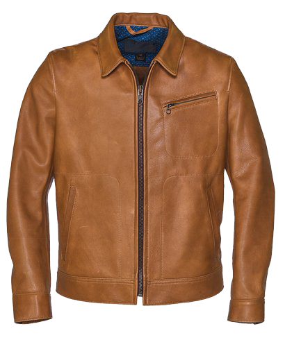575 70 S Unlined Waxy Cowhide Leather Delivery Jacket Rust