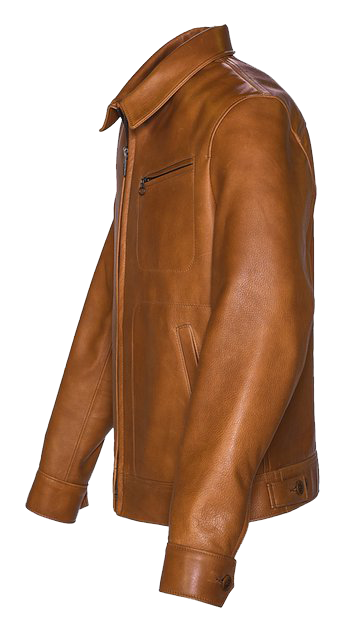 575 70 S Unlined Waxy Cowhide Leather Delivery Jacket Rust