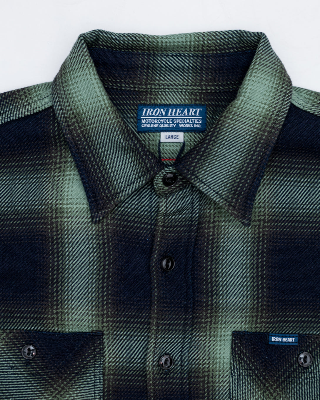 D OMBRE CHECK WOOL SHIRT Green L-