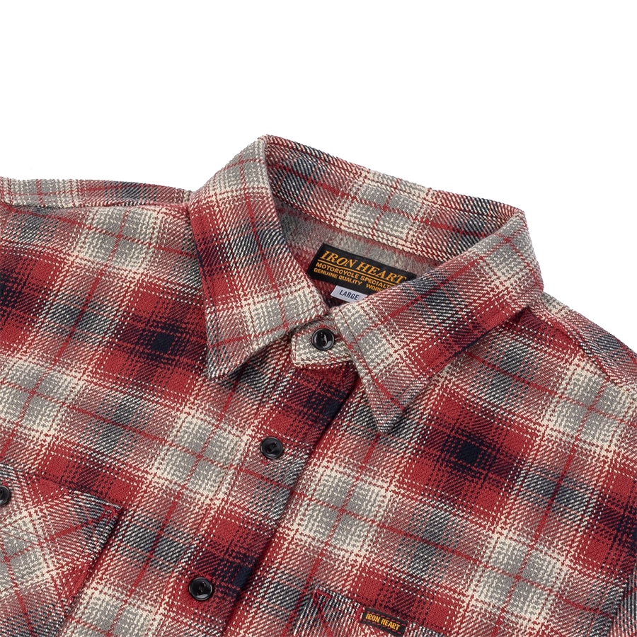 IHSH-310-RED - Ultra Heavy Flannel Classic Check Work Shirt - Red