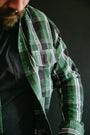 Lot 3022 - One-Wash Flannel W/Chinstrap Pattern 'G' - Green