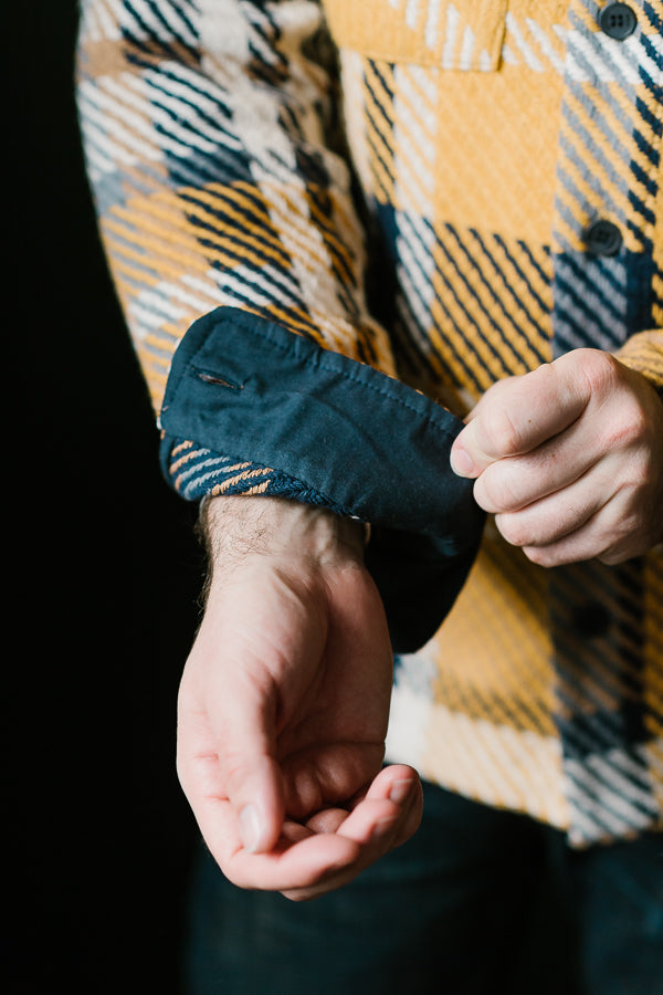 Whiting Overshirt - Navy, Yellow Plaid