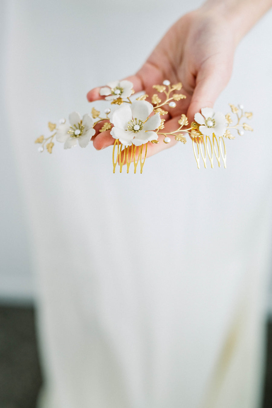 Gold & Ivory Flora Comb