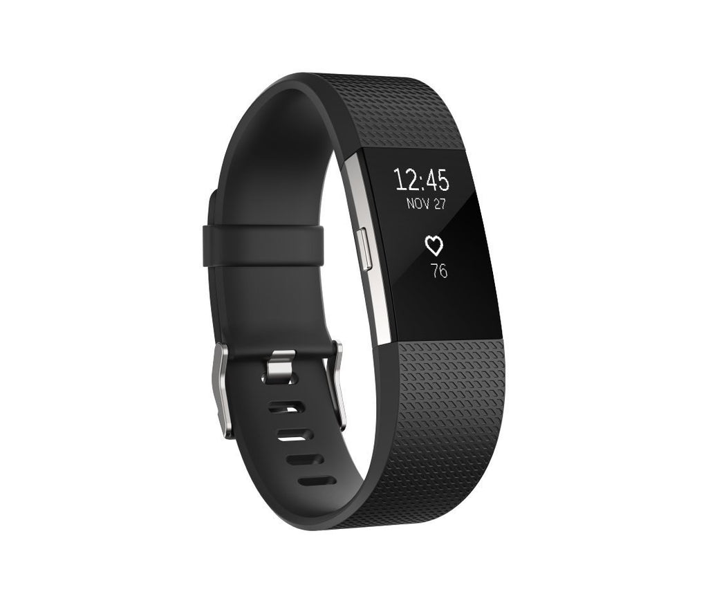 FITBIT CHARGE 2 BLACK SILVER - LARGE 