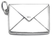 Silver envelope charm