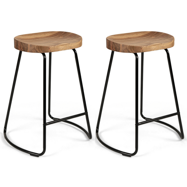 metal and wood bar stools with backs