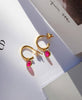 Ruby Quartz July Birthstone Hoop Earrings - Auren Jewellery