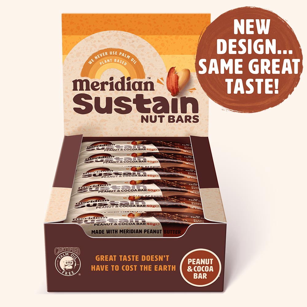An image of Meridian Sustain Peanut & Cocoa Nut Bar 18 x 40g