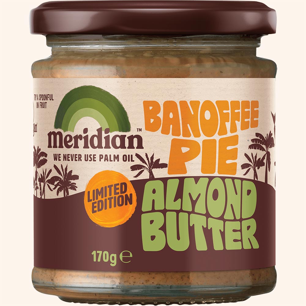 An image of Meridian Banoffee Pie Almond Butter 170g Jar - Limited Edition