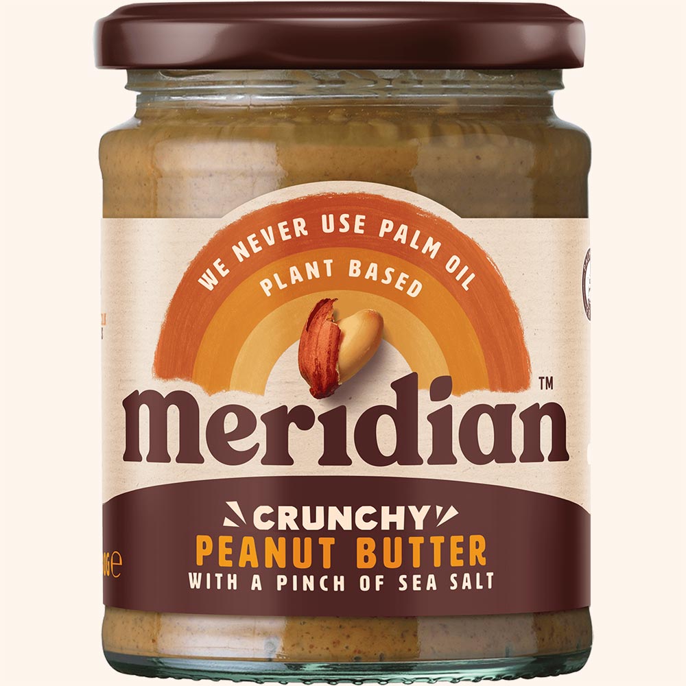 An image of Meridian Crunchy Peanut Butter with a pinch of salt 280g Jar