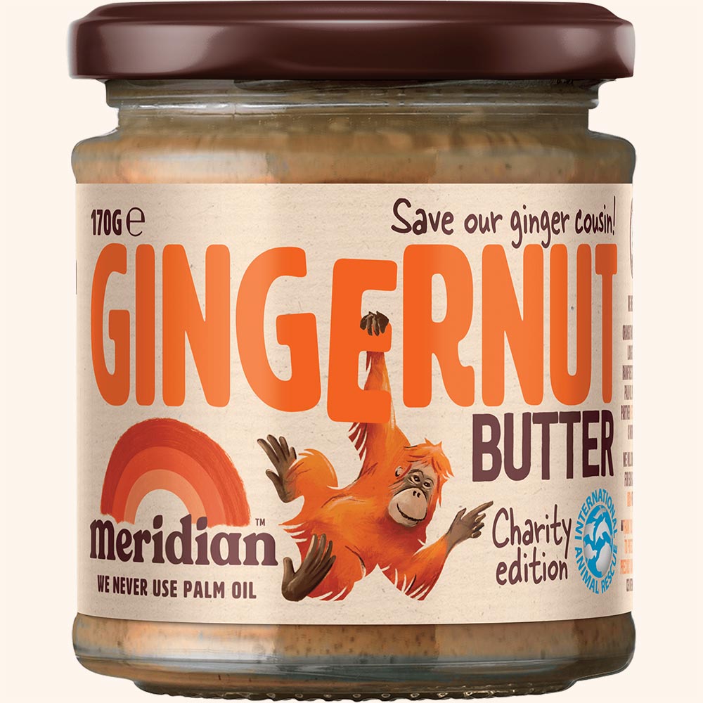 An image of Meridian Gingernut Butter 170g Jar - Charity Edition