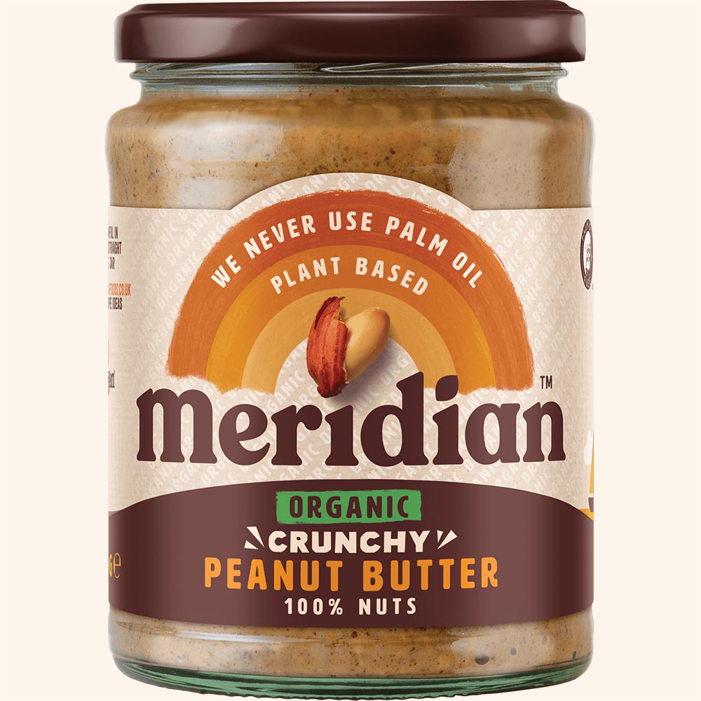 An image of Meridian Organic Crunchy Peanut Butter 470g Jar