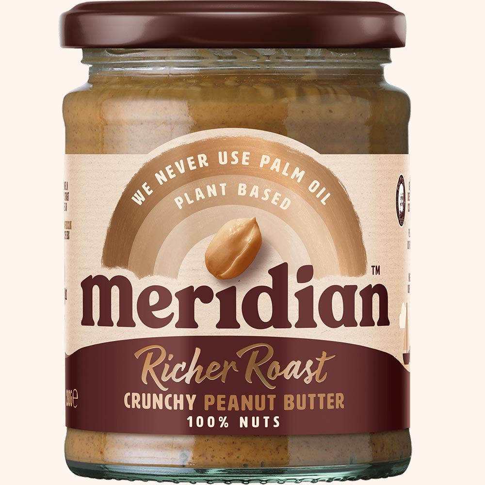 An image of Meridian Crunchy Richer Roast Peanut Butter 280g Jar