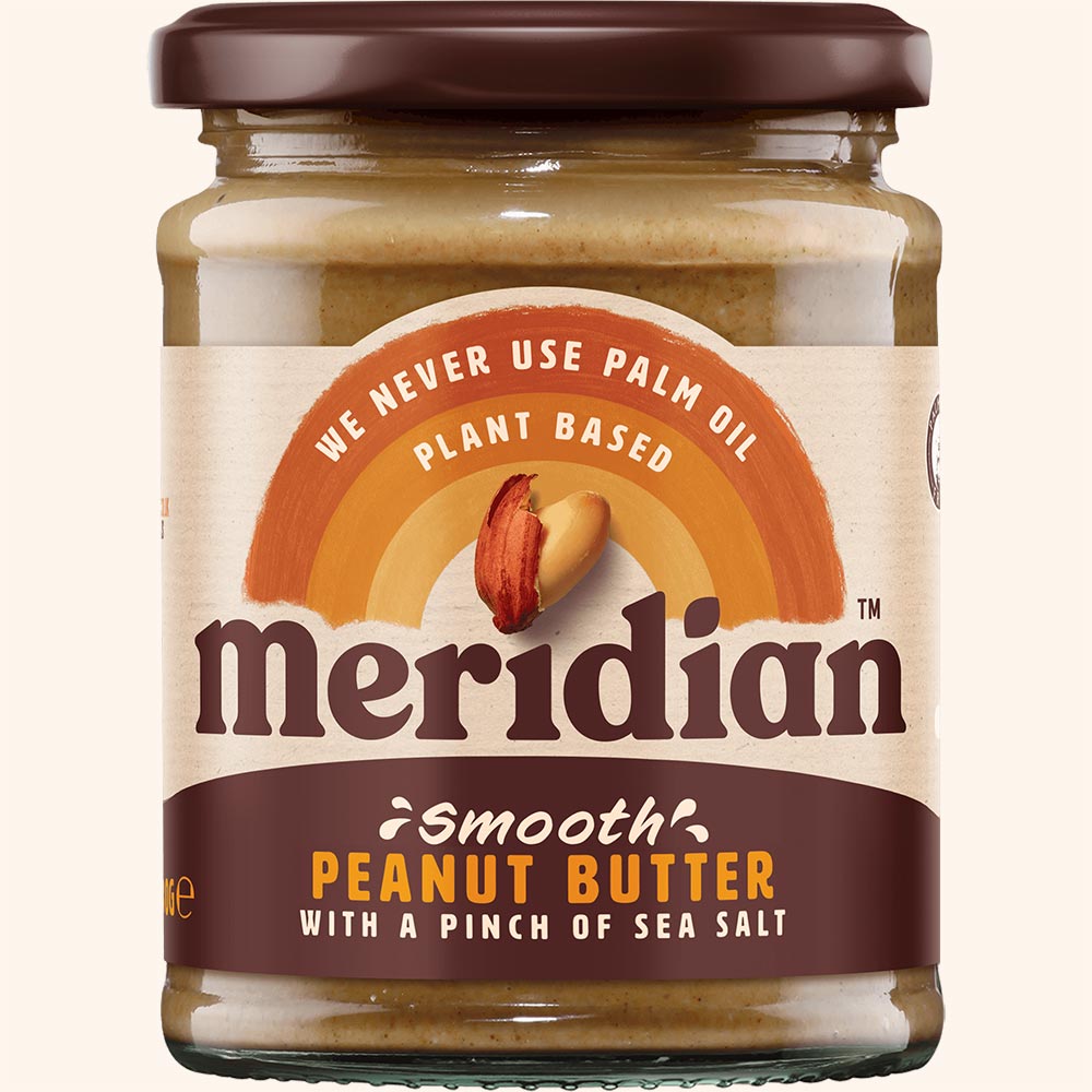 An image of Meridian Smooth Peanut Butter with a pinch of salt 280g Jar