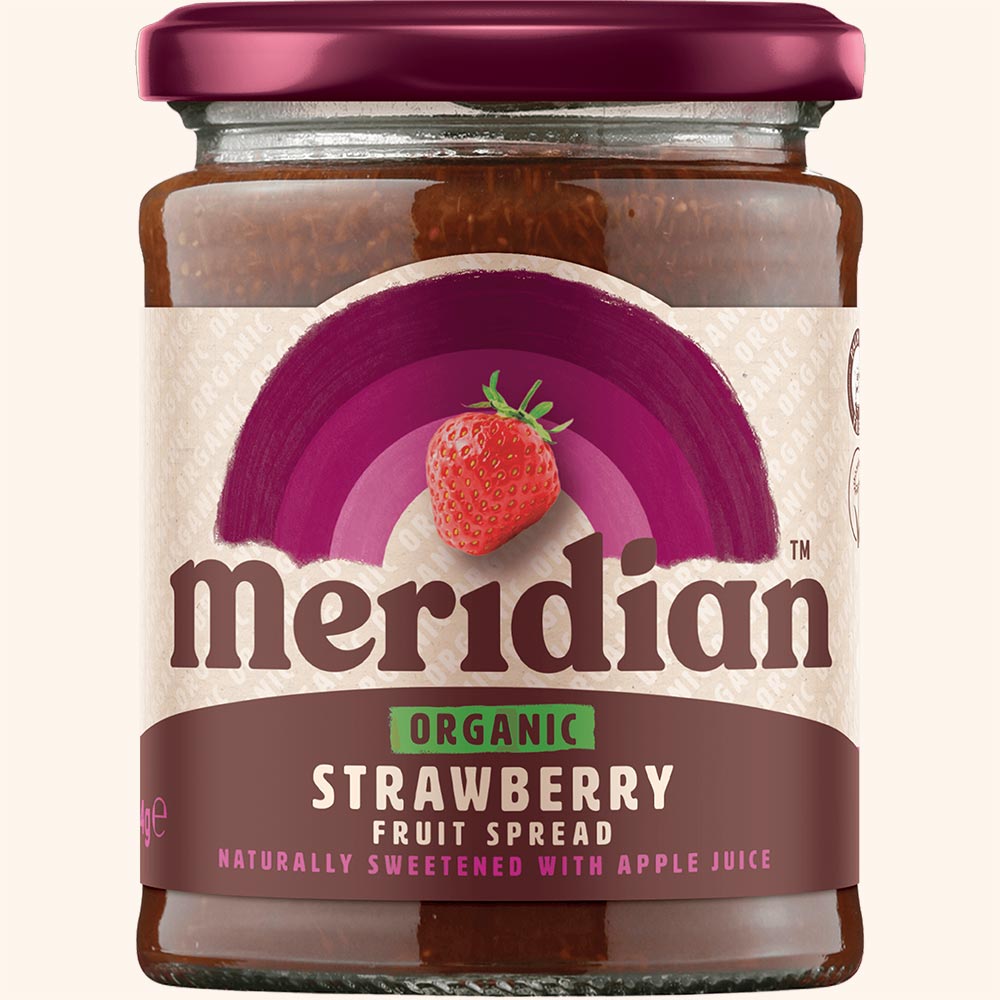 An image of Meridian Organic Strawberry Fruit Spread 284g Jar