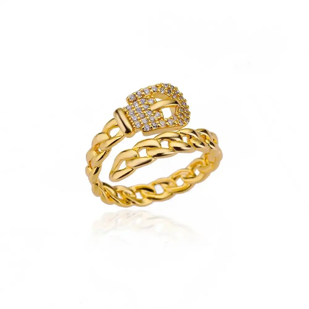 Stainless Steel Gold Heart Ring