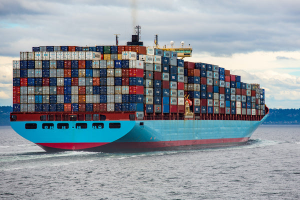 Cargo ship on sea