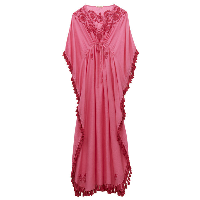 pink caftan dress