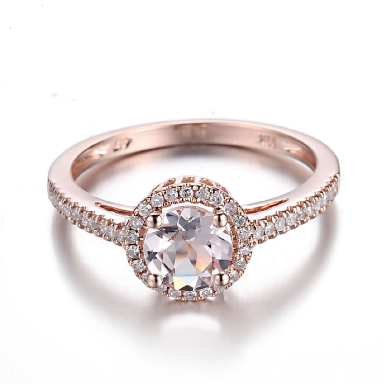Art Deco Custom Morganite Rose  Gold  Rings  Online Australia 