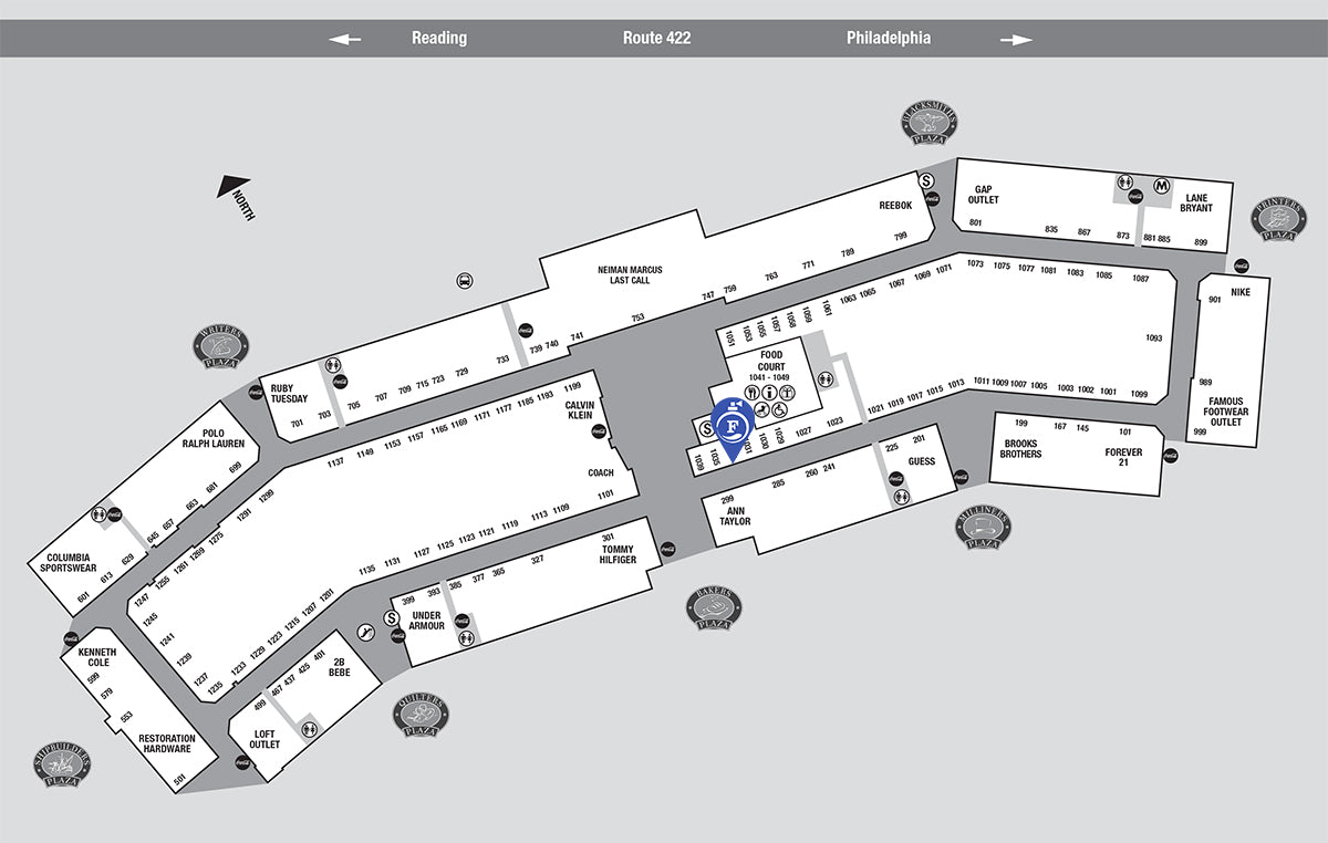 Philadelphia Premium Outlets Map Of Stores