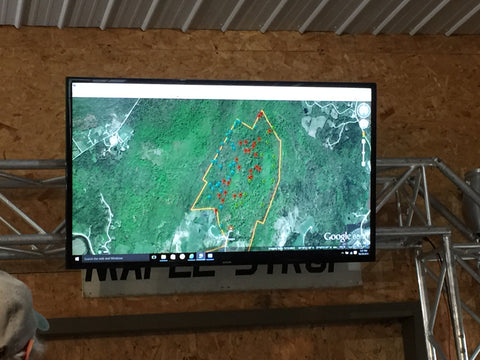 Monitor showing the map of monitoring system