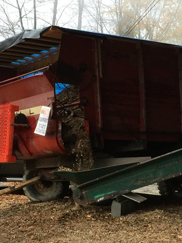 Biomass feeder at the Davis Family Farm