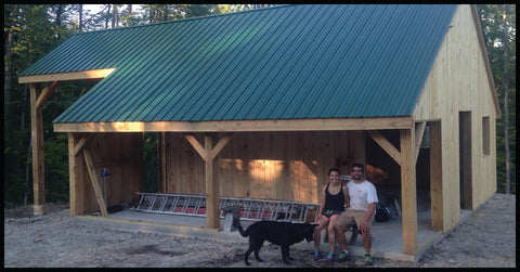 Us ~ in front of the *new* sugar shack!