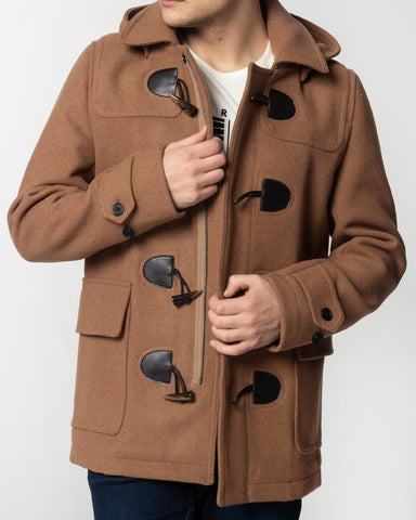 merc bonner duffle coat tan