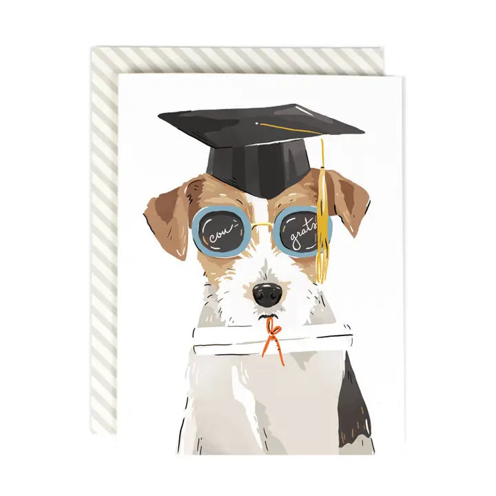 Dog Sunglasses Graduation Card
