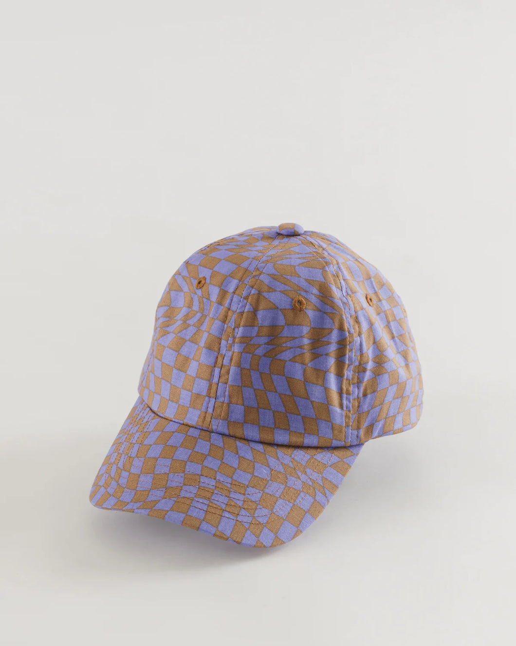 Lavender Trippy Checker Baseball Hat