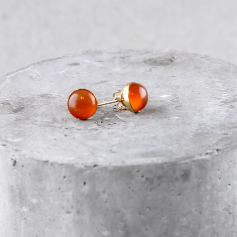 Carnelian gemstone earring, stud earrings, everyday wear jewelry 