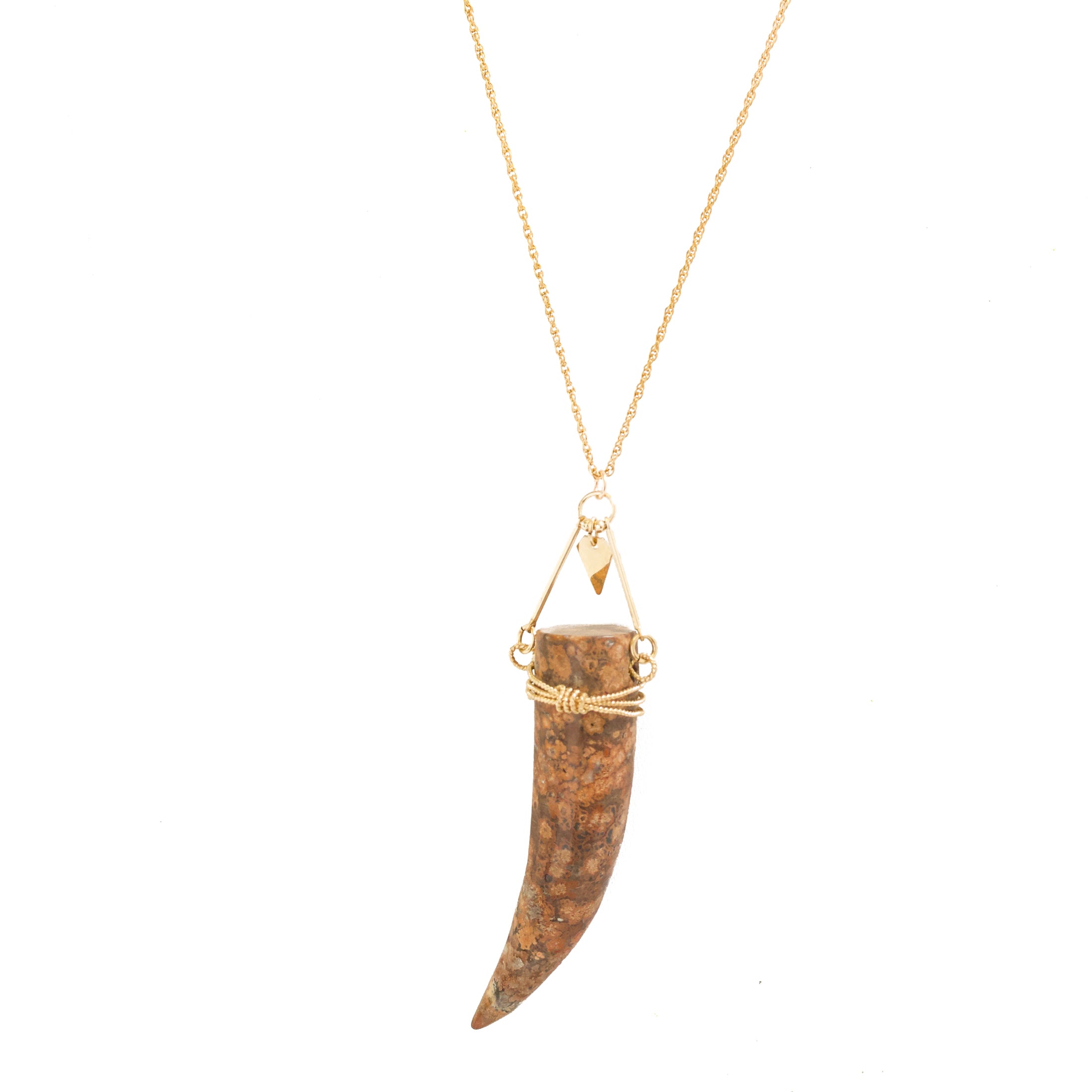 14K Gold Filled Leopardskin Jasper Necklace