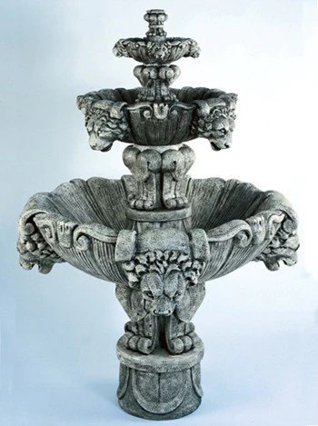 Lion Tiered Outdoor Fountain -Medium