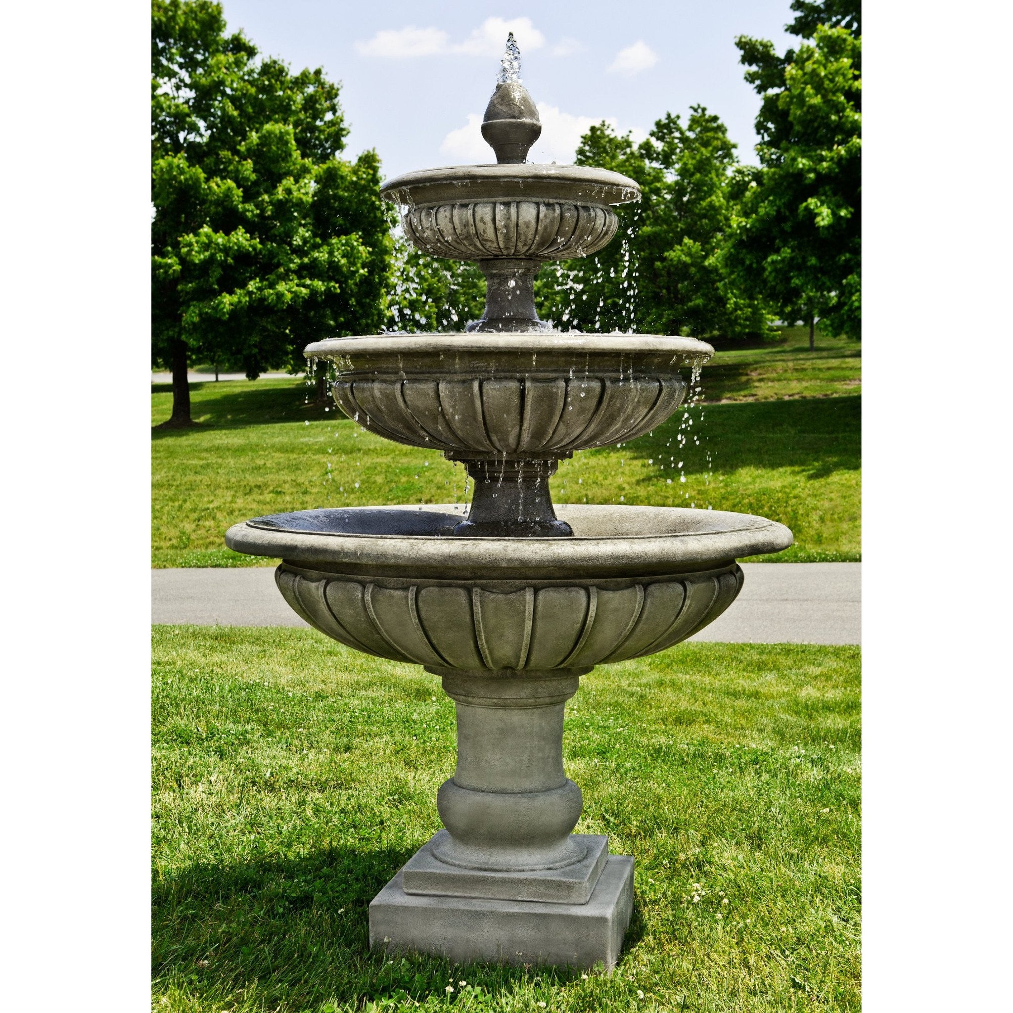 classic pineapple 3tier fountain by sunnydaze outdoor waterfalls on 3 tier outdoor water fountain