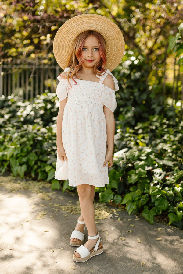 GIRLS 6 COCCODRILLO ELEGANY IVORY COLORED LONG SLEEVE DRESS