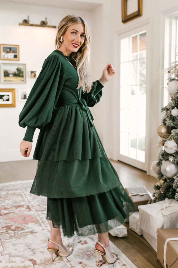 Andie Dress in Emerald Velvet - FINAL SALE – Ivy City Co