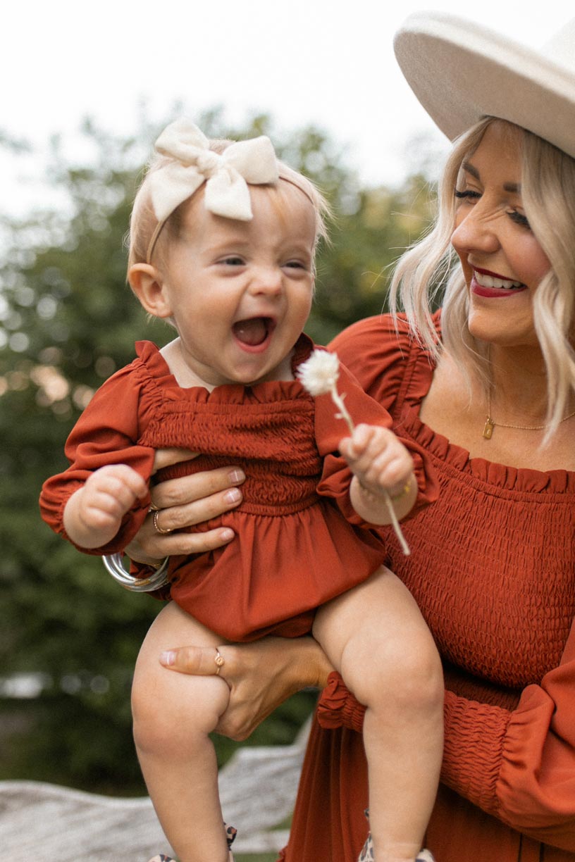 Baby Demi Romper in Rust