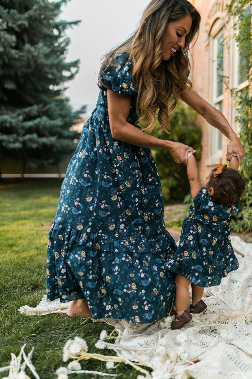 Baby Antoinette Dress Set in Fall Floral