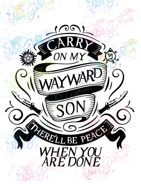Download Carry On My Wayward Son Supernatural Fandoms Digital Print Svg P Nerdgirltees