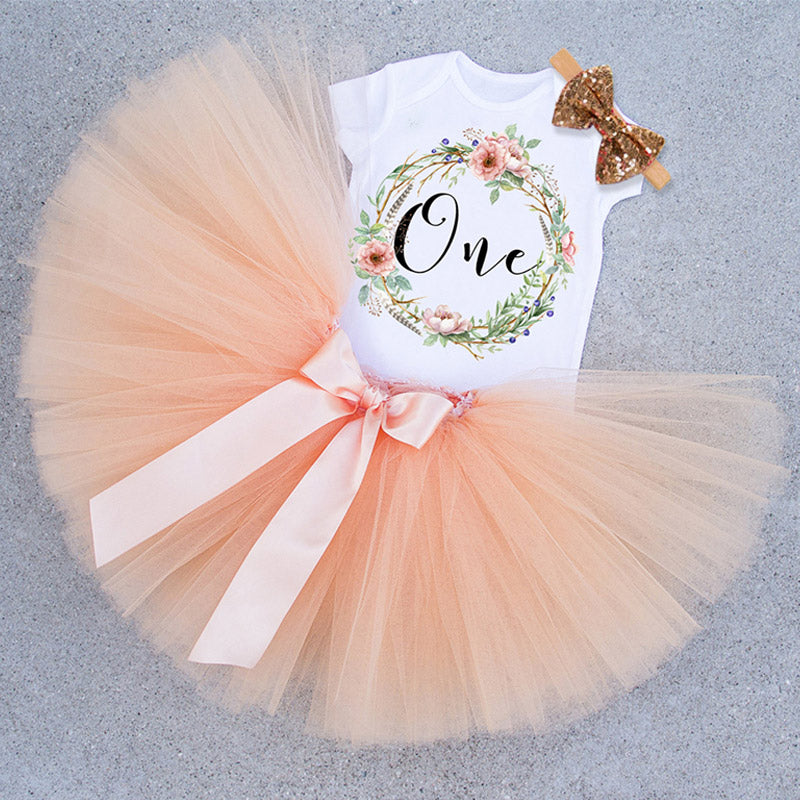 Baby Girls 1st Birthday Tutu Set In Woodland Theme 4 Colors