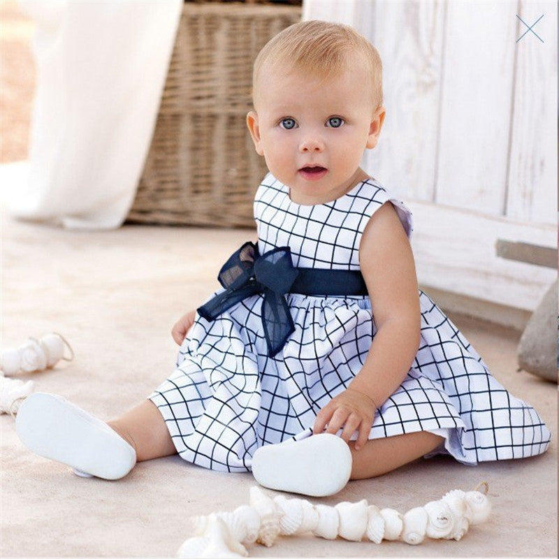 girls navy and white dress