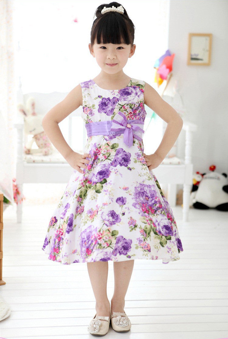 girls purple floral dress