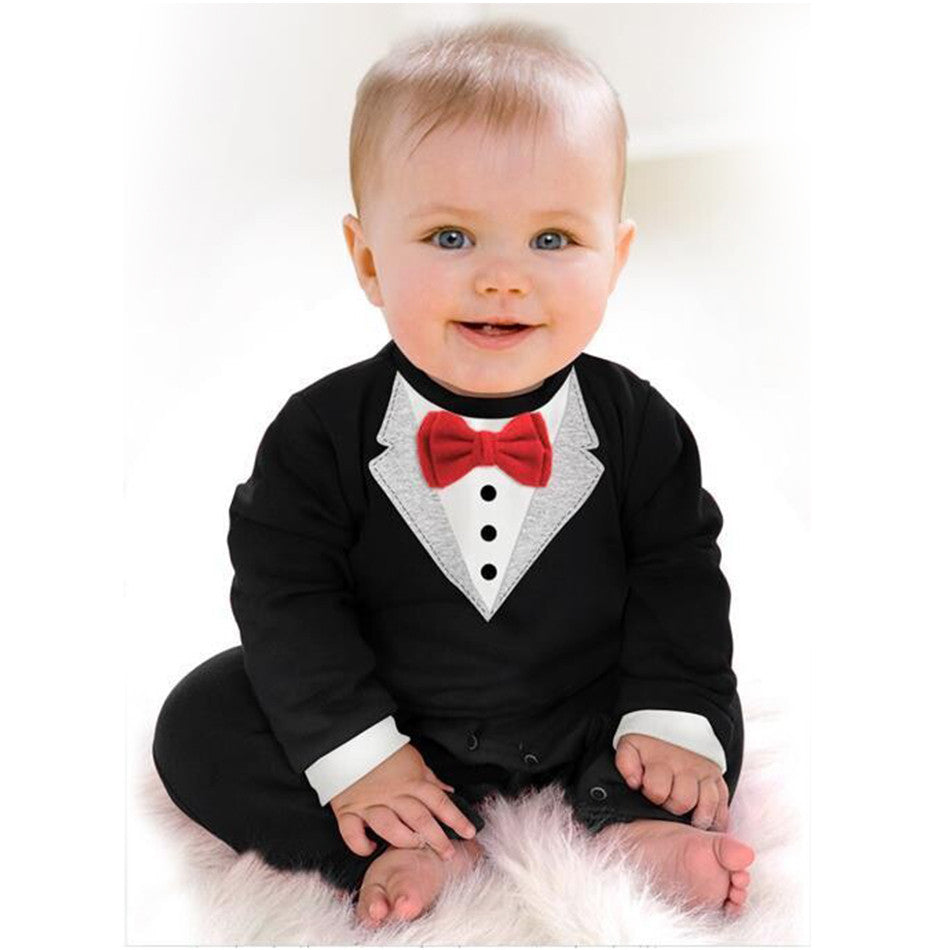 infant white tuxedo