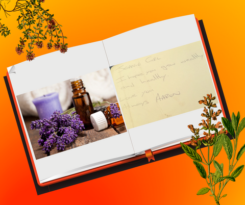 Aromatherapy book with note jeangeniehealth