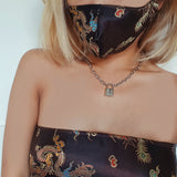 Dragon Face Mask (10 Colours)  - ananacatering - ananacateringLithuania - Handmade luxury dragon satin chinese unique womens clothing lace mesh prom dress festival crop top sequin bodychain dolls kill depop shopify silkfred chelsea pearl li bralet lili pearl