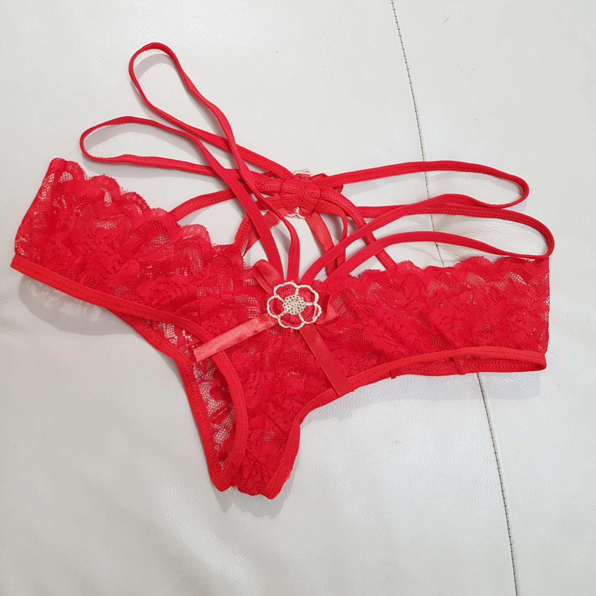 Red lace apex mesh top and knicker set 3 4 catalogs online