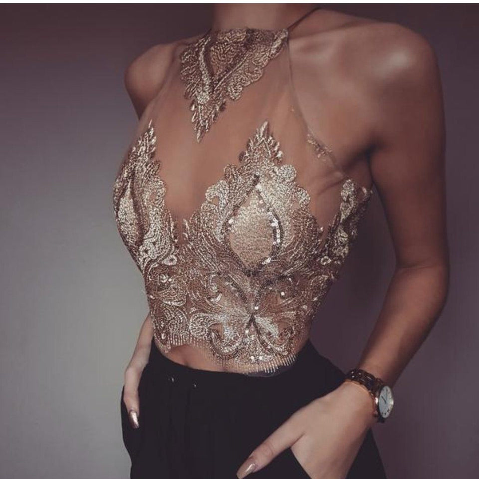 Bronzette ananacatering handmade lace bralet  - ananacatering - ananacateringLithuania - Handmade luxury dragon satin chinese unique womens clothing lace mesh prom dress festival crop top sequin bodychain dolls kill depop shopify silkfred chelsea pearl li bralet lili pearl