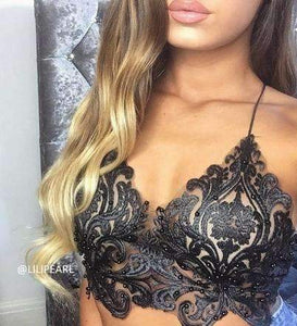 Ivy ananacatering handmade lace triangle bralet  - ananacatering - ananacateringLithuania - Handmade luxury dragon satin chinese unique womens clothing lace mesh prom dress festival crop top sequin bodychain dolls kill depop shopify silkfred chelsea pearl li bralet lili pearl