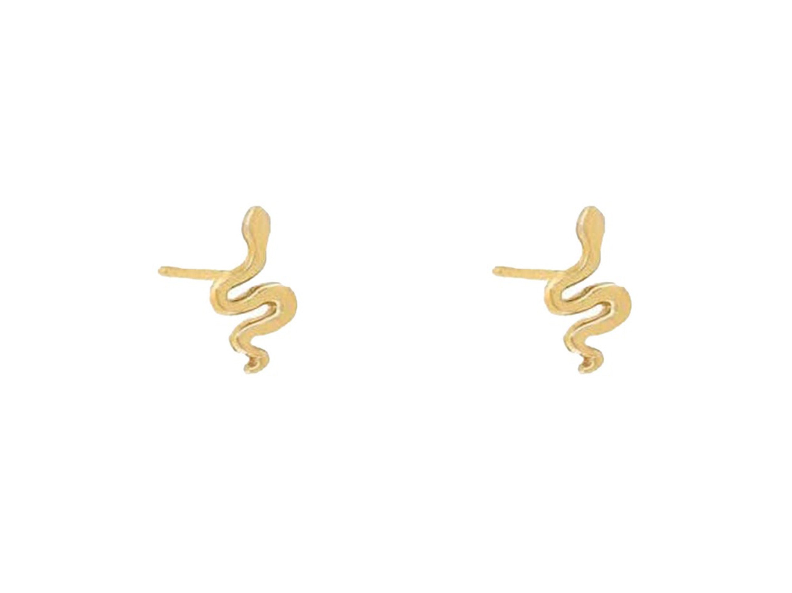 14k Tiny Snake Stud Earrings