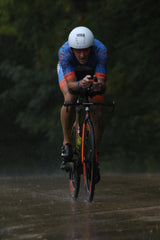 Even when it's raining you have to love that bright bike and solid fit